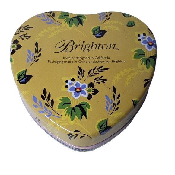 Brighton Heart Shaped Candy Tin Jewelry Packaging Gift Trinket Box 3.5"  (Empty) - Picture 2 of 9